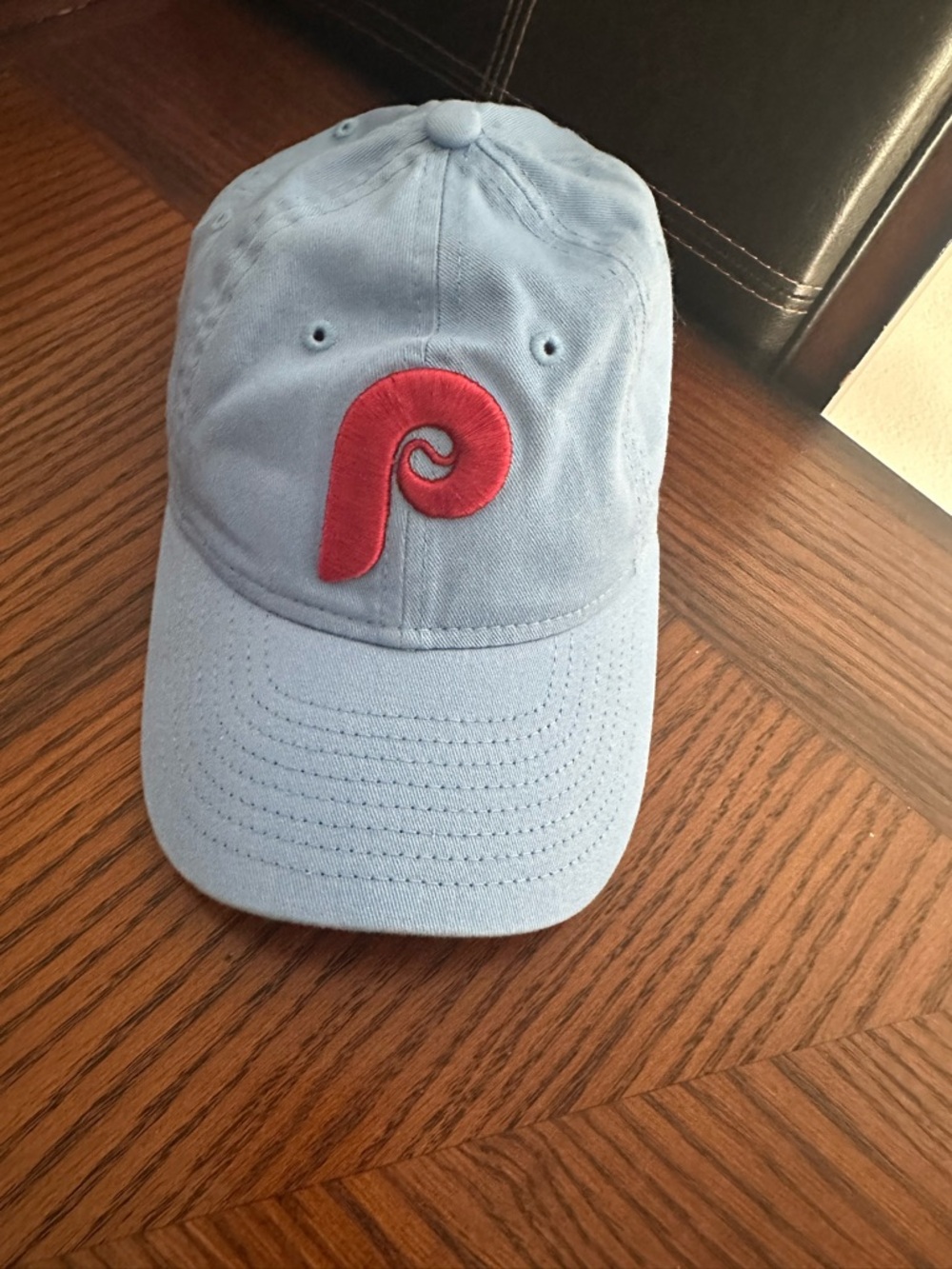 Youth Phillies New Era Sky Blue Cap with Red Embroidered Logo
